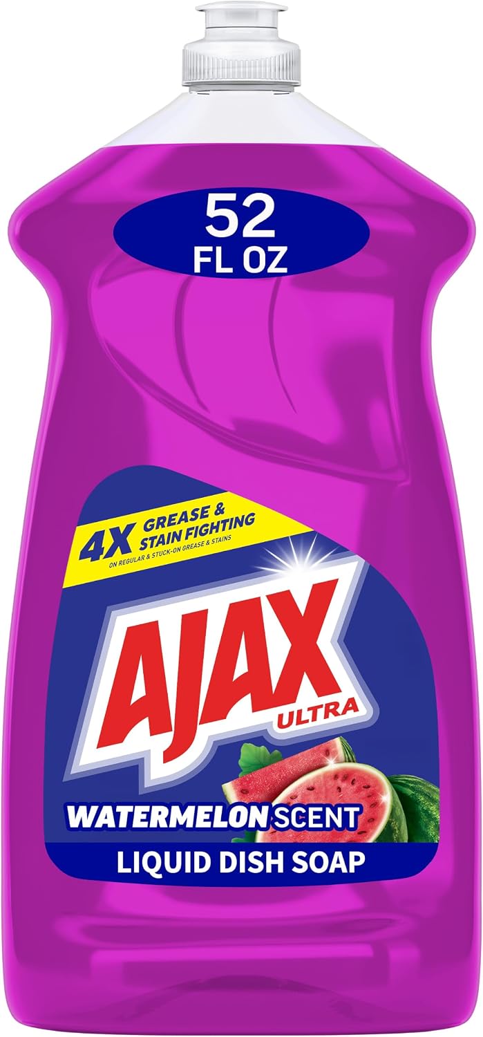 Ajax Ultra Liquid Dish Soap, Strips Grease, Watermelon Scent, 52 fl oz