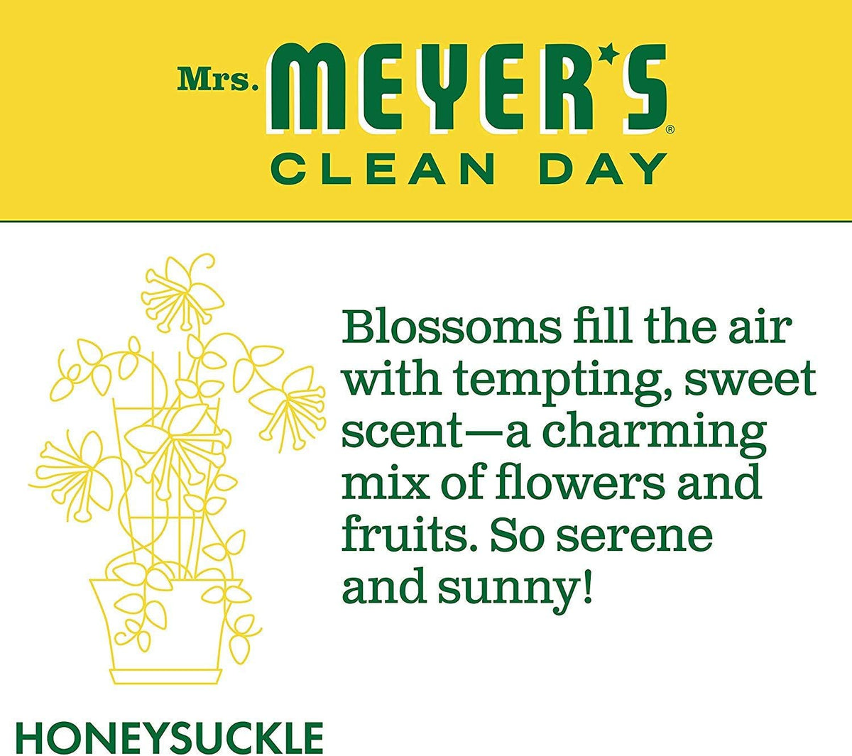 MRS. MEYER'S CLEAN DAY Liquid Dish Soap Refill, Honeysuckle, 48 fl. oz