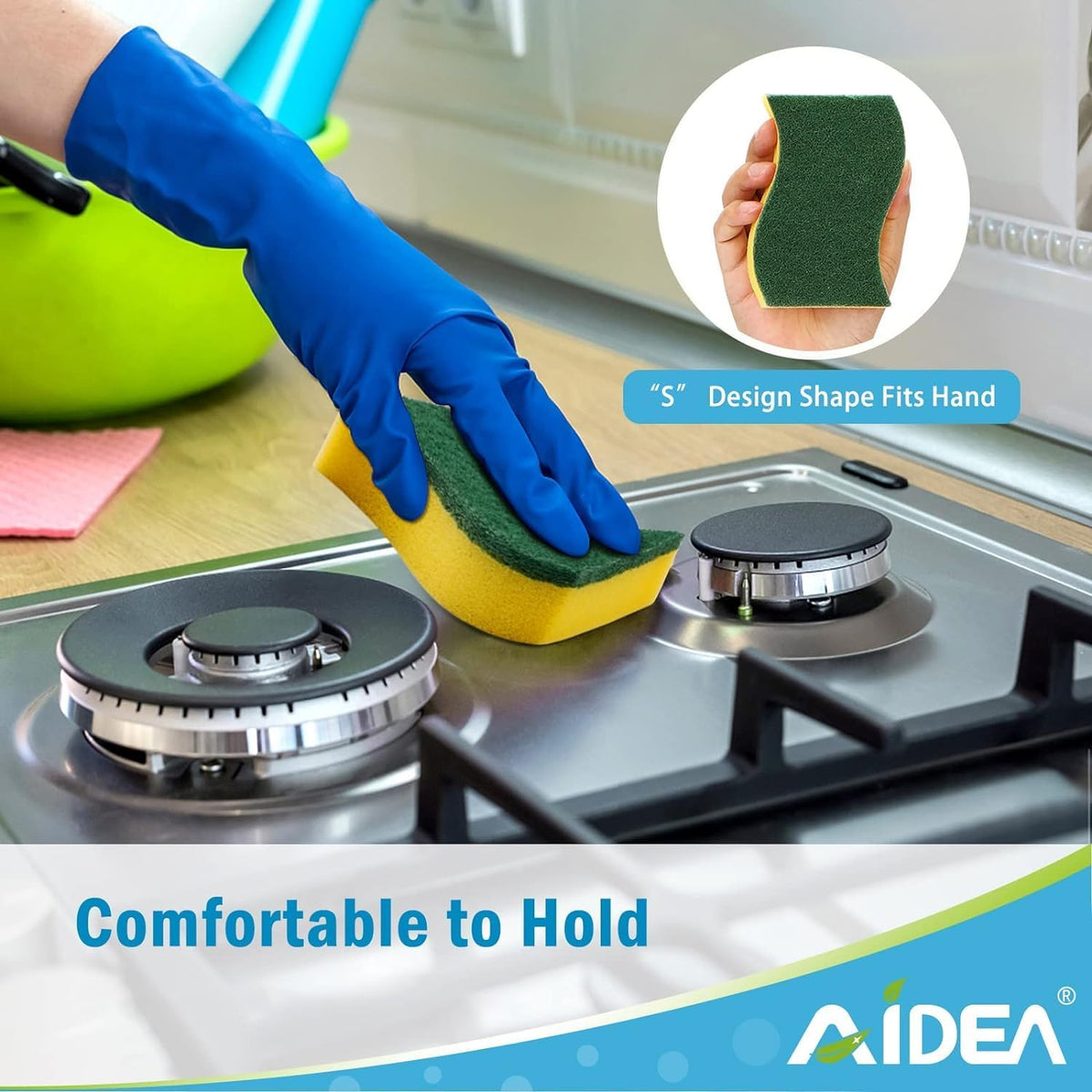 AIDEA Sponges Kitchen, 24 PK Heavy Duty Dish Sponges Kitchen, Scrub Sponges