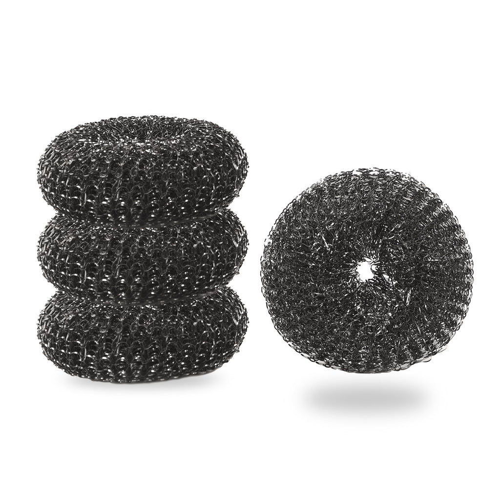Stainless Steel Wool BBQ Grill Cleaning Scrubber Pads, 4 Pack