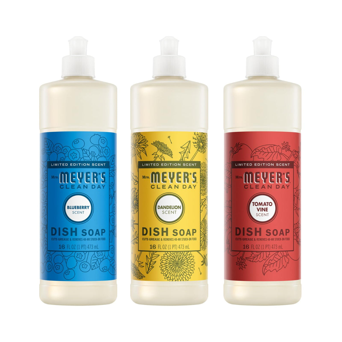 MRS. MEYER'S CLEAN DAY Liquid Dish Soap, Lemon Verbena, 16 fl. Oz