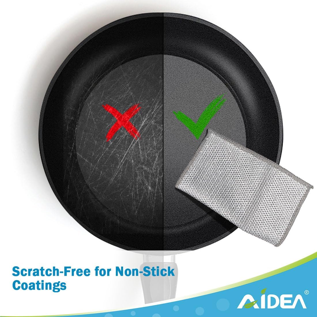 AIDEA Non Scratch Wire Dishcloth 24PK, Dish Cloths for Washing Dishes 7"×8"