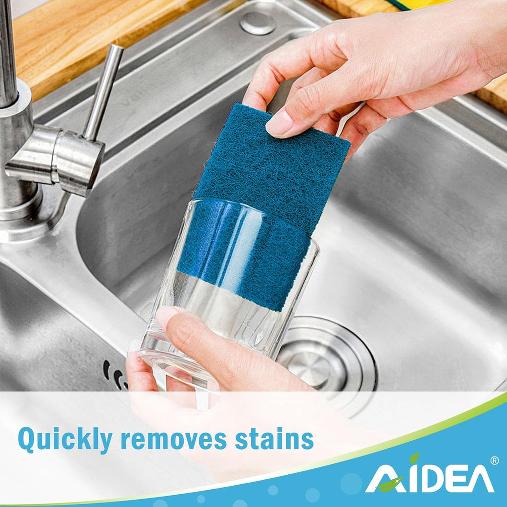 AIDEA Non-Scratch Scouring Pads 24PK, Dish Scrubber Pads, 5.5in*3.5in