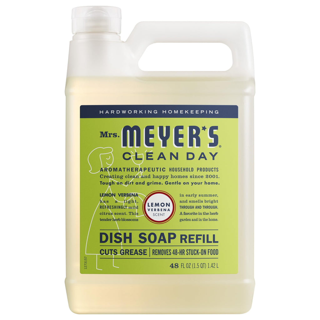 MRS. MEYER'S CLEAN DAY Liquid Dish Soap Refill, Basil, 48 fl. oz