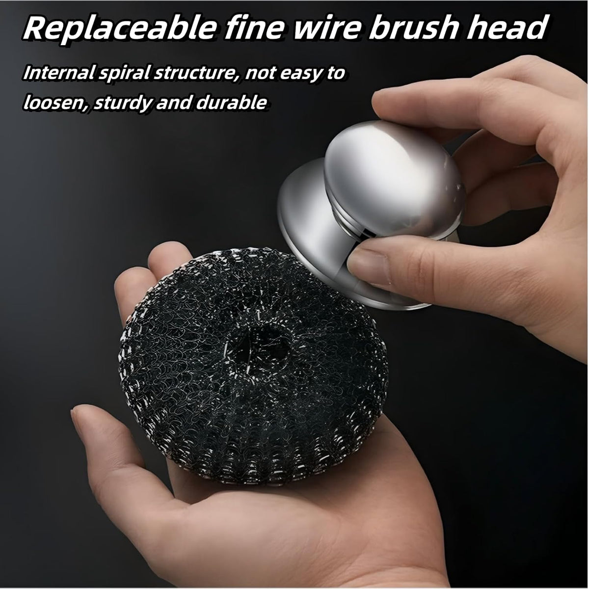6Pcs Steel Wool Scrubber, Stainless Steel Scouring Pads with 2pcs Handle, Ultimate Cleaning Solution for Dishes, Kitchen Cleaning, Stoves, Pots and Pans, Grill, Wash Sink, Cleaning Dishes