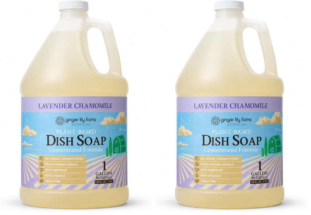 Ginger Lily Farms Botanicals Liquid Dish Soap, 128oz, Lavender Chamomile