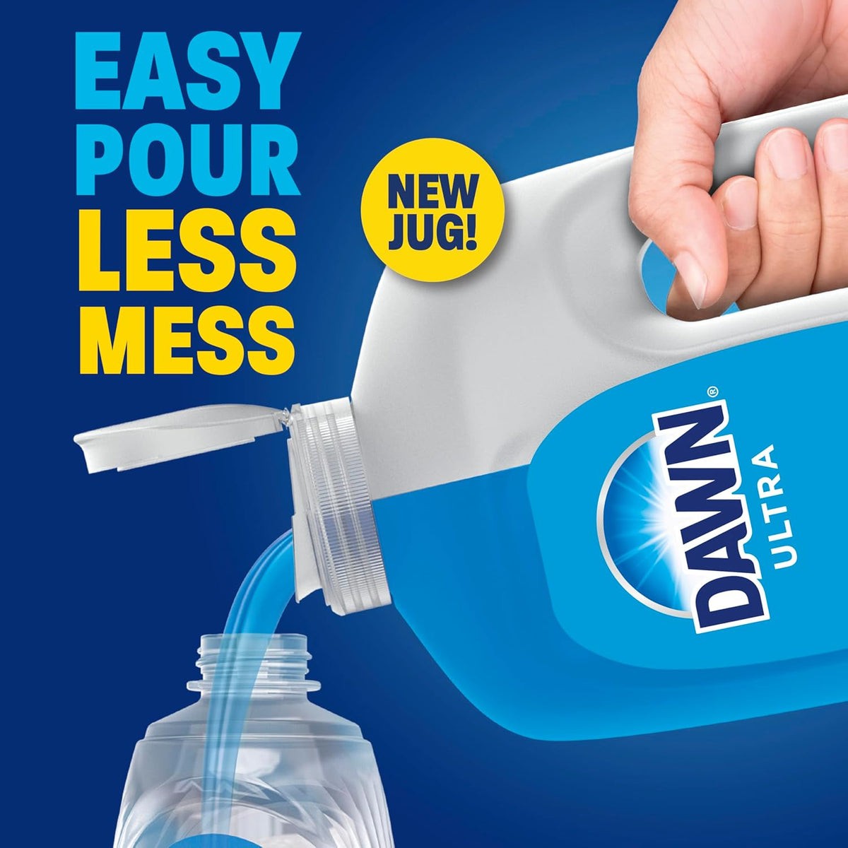 Dawn Ultra Original Dish Soap Refill Jug Large Size Blue Liquid Dishwashing Detergent, Powerful Soap for Grease, 51.5oz (Pack of 2)