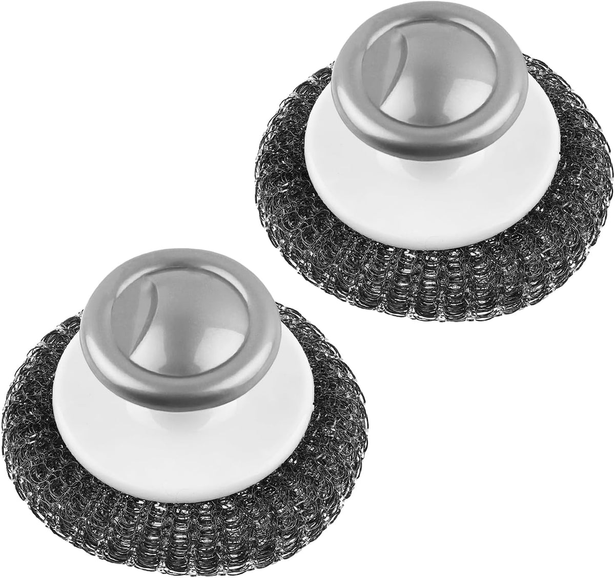 2 Pack Stainless Steel Wool Scrubber, Scrubbing Scouring Pad, Steel Wool Scrubber for Kitchens, Bathroom and Kitchen Pots, Pans, Sink(Grey)
