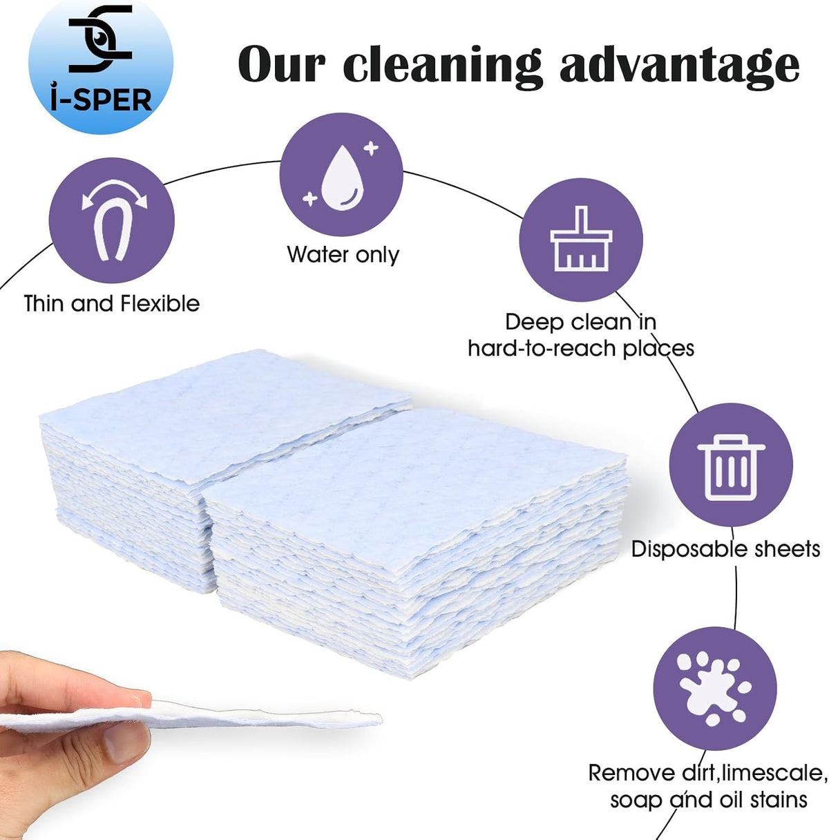 24 Pack Scouring Scrub Pad Singles with Foam | Multi-Surface | Non-Scratch