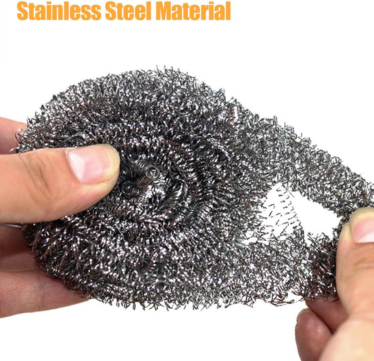 20 Pack Steel Wool Scrubbers, 2.36 Inch Stainless Steel Cleaning Pads, Heavy Duty Scouring Pads for Pots and Pans, Non-Scratch Kitchen Scrubber for Dishes, Grills, and Cookware