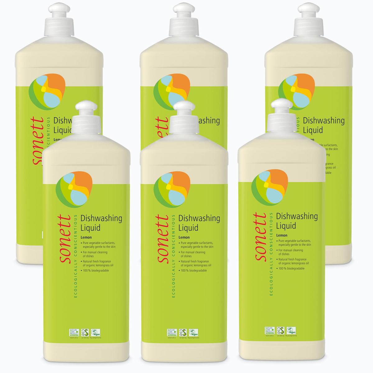 Sonett Organic Dishwashing Liquid Organic 100% Biodegradable Lemon, 34 Fl.Oz (1 Count)