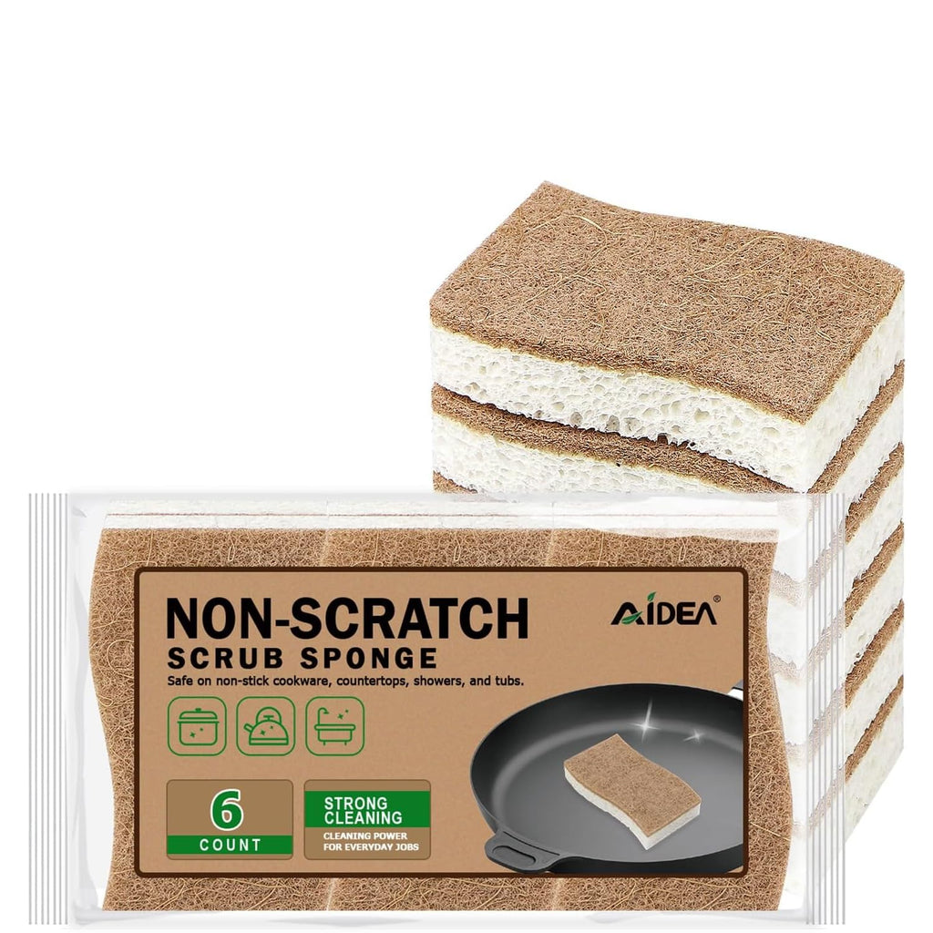 AIDEA Non Scratch Scrub Sponge-24Count, Sponges Kitchen, Sponges for Dishes