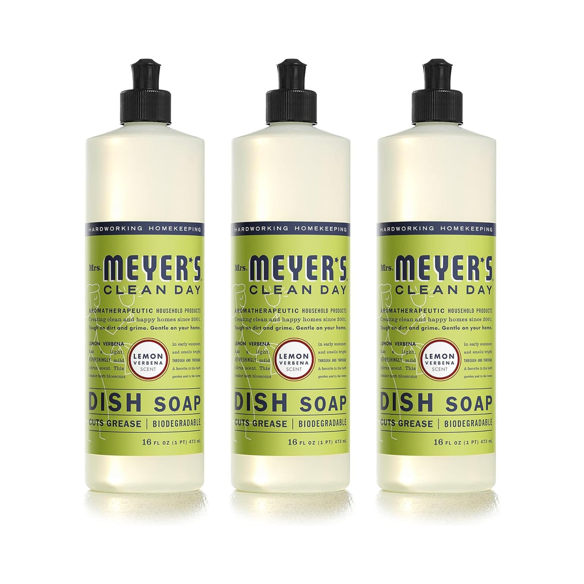 MRS. MEYER'S CLEAN DAY Liquid Dish Soap, Lavender, 16 fl. oz - Pack of 3
