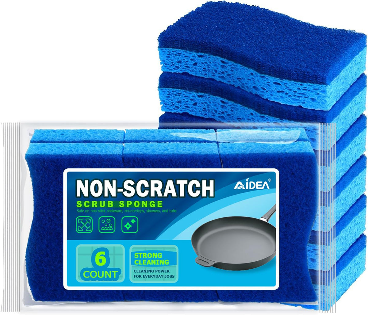 AIDEA Sponges Kitchen, Heavy Duty Scrub Sponge-24Count, Sponges for Dishes