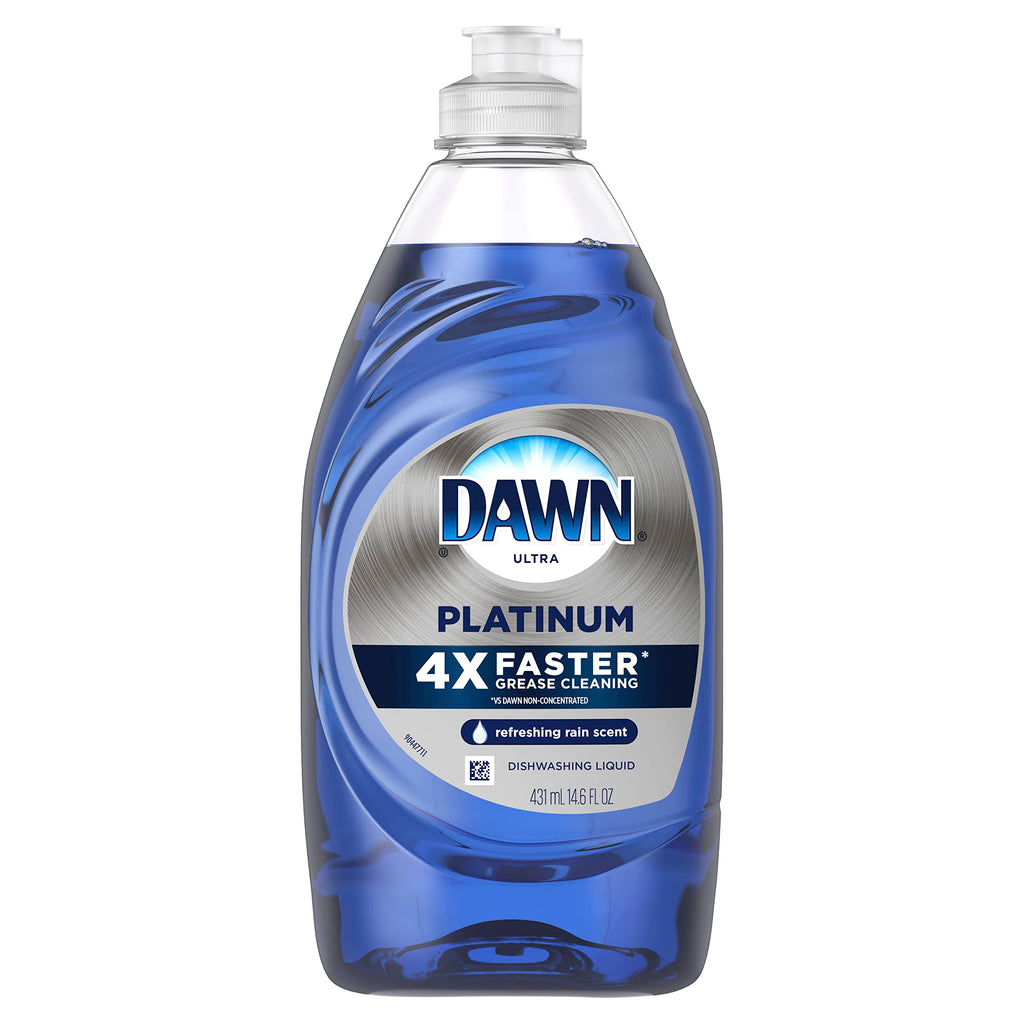 Dawn Platinum Dish Soap, Fresh Rain Scent Liquid Dishwashing Detergent, Powerful Dawn Dish Soap for Tough Grease Removal, 13 oz