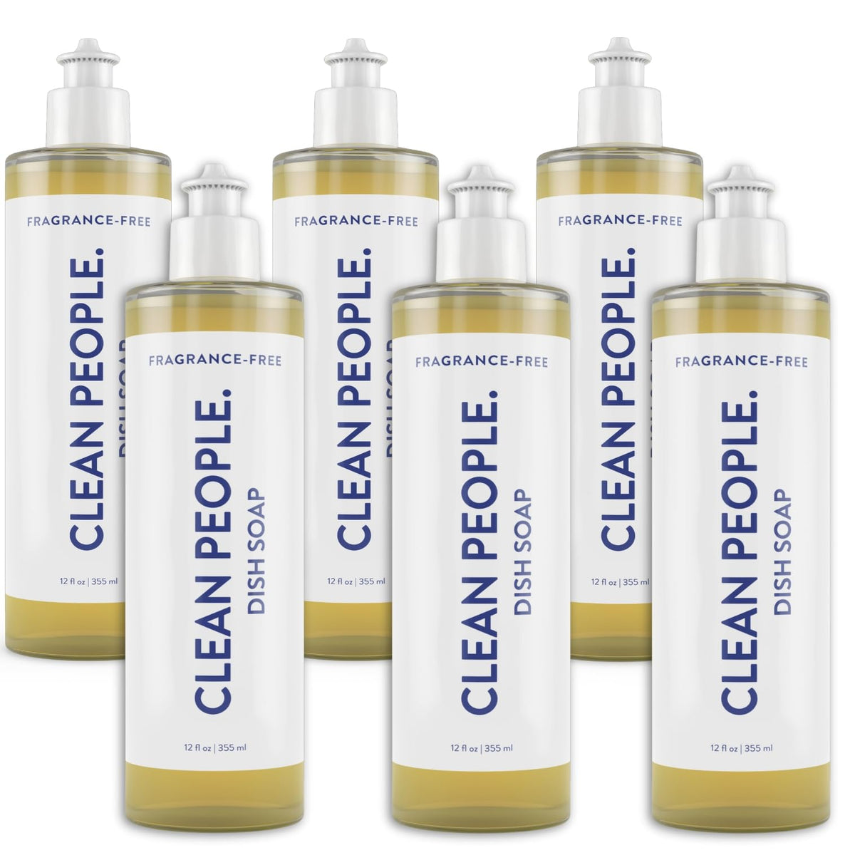 THE CLEAN PEOPLE Liquid Dish Soap - Clean, Simple Ingredients - Extra Scrubbing Power (Lemon Verbena Scent) 12 fl. oz (6 Pack)