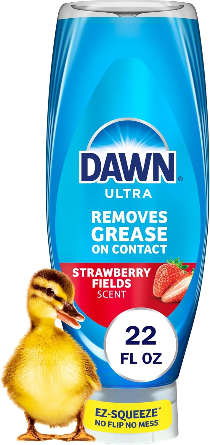 Dawn Ultra EZ Squeeze Dish Soap Dishwashing Detergent Powerful Dish Soap for Grease, Strawberry Fields Scent, 22oz