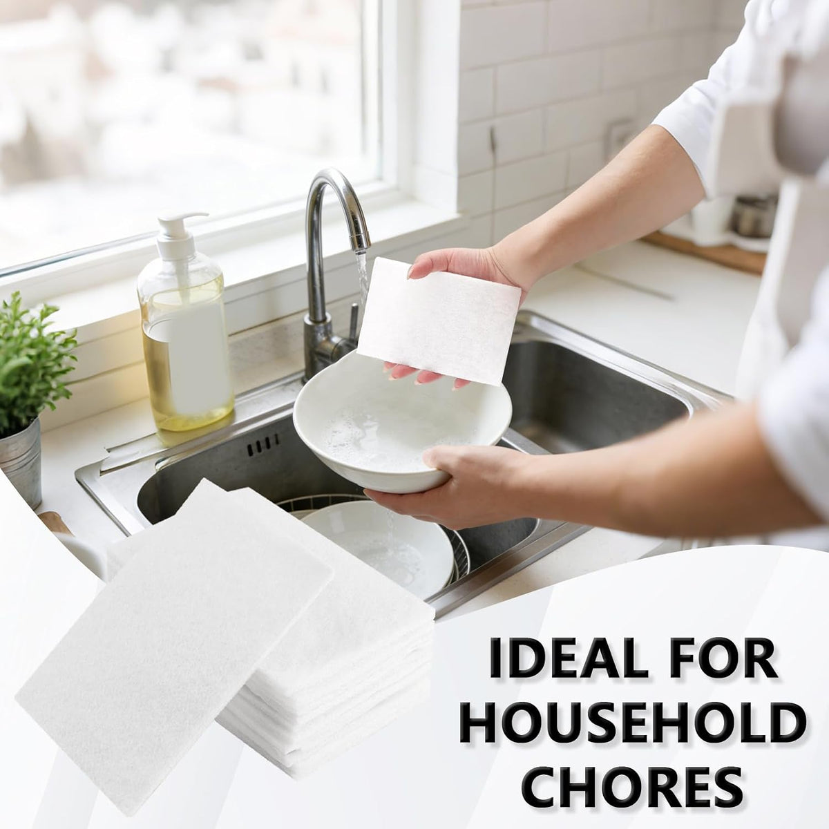 20PCS White Scrub Pads, Non Scratch Scrubbing Pads Non Woven Scouring Pads