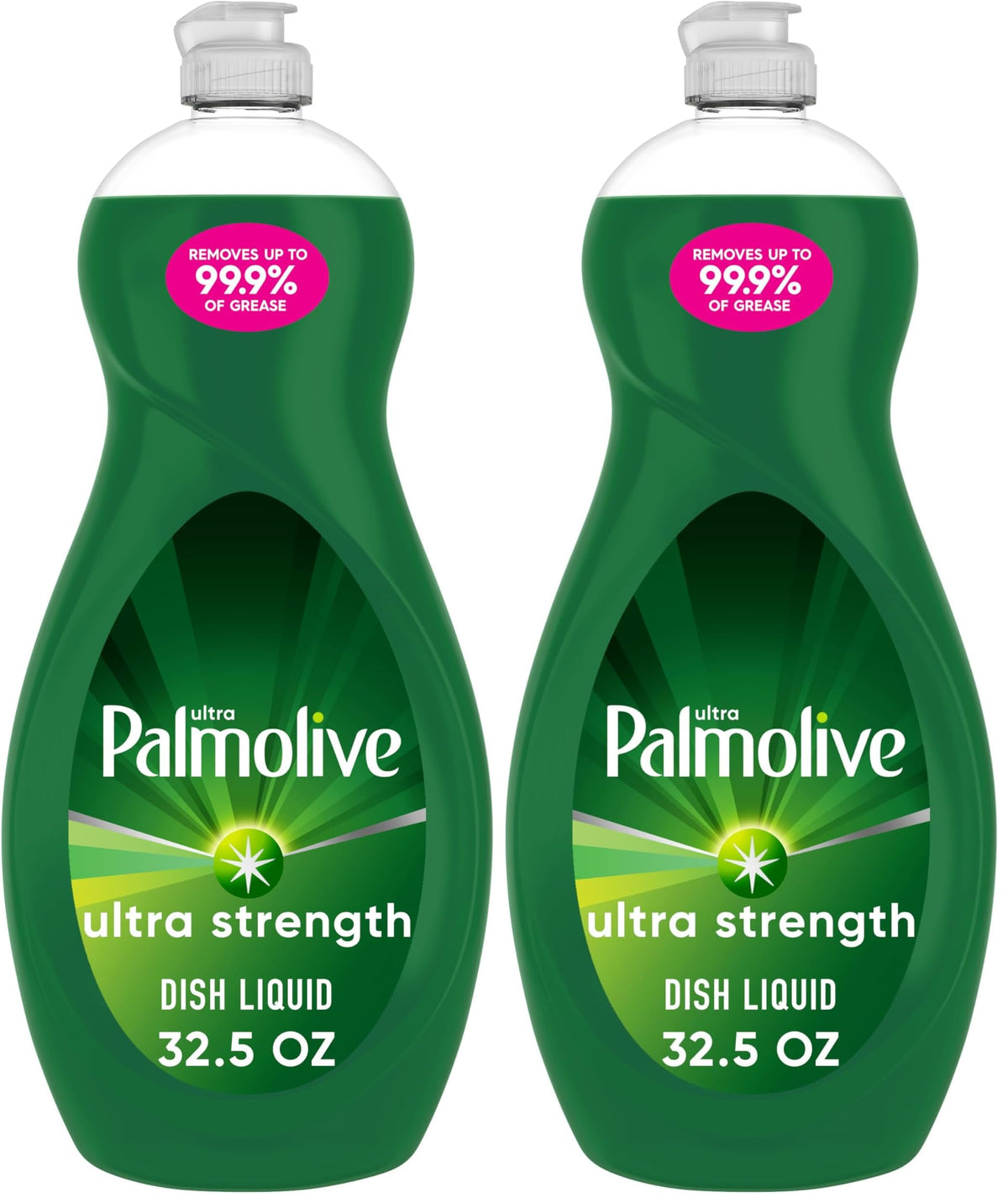 Palmolive Ultra Strength Liquid Dish Soap, Cuts Grease and Grime, No Soaking Needed, Powerful on Plastics, Dishwashing Liquid, 32.5 fl oz Bottle