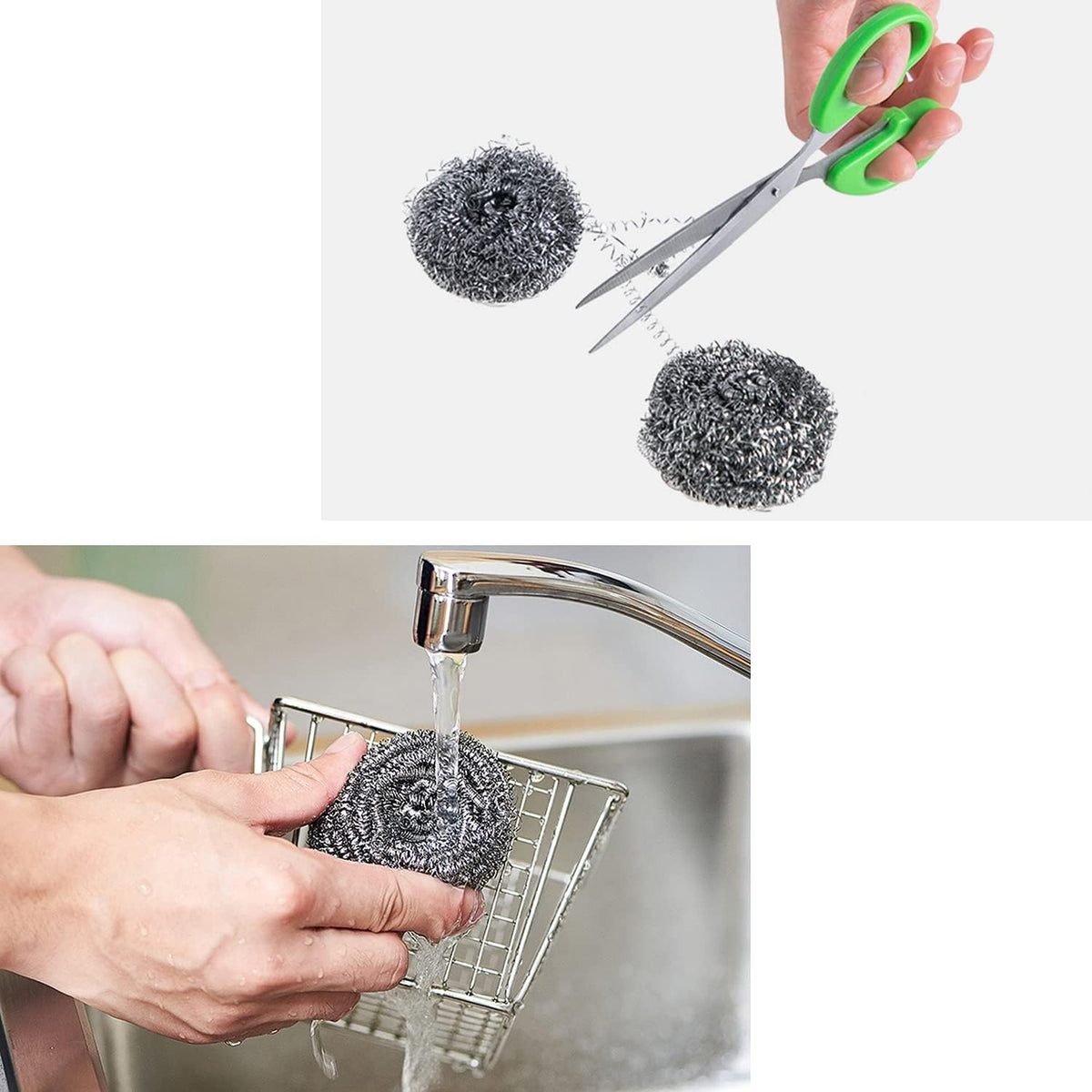 48 Pack Stainless Steel Scourers Sponges,Steel Wool scrubbers for stoves, pots, Cooker Hoods, etc. That are Difficult to Clean (48 Pack-Small 10 gram)