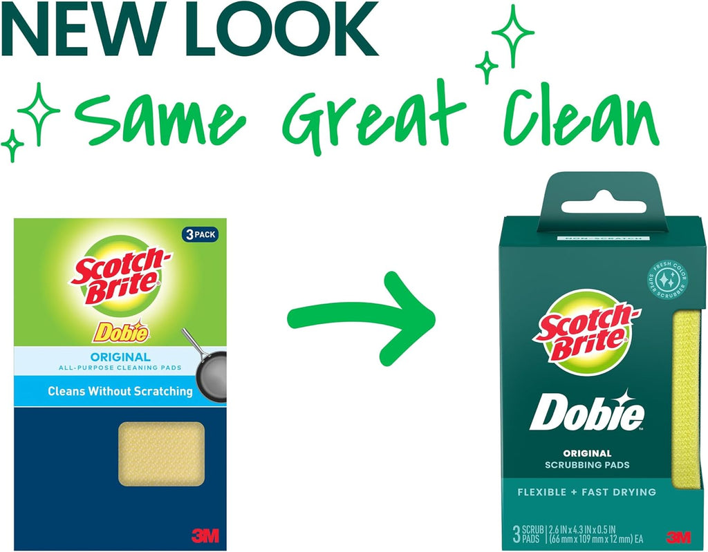 Scotch-Brite Dobie Non-Scratch All-Purpose Scrub Pads, 24 Pack