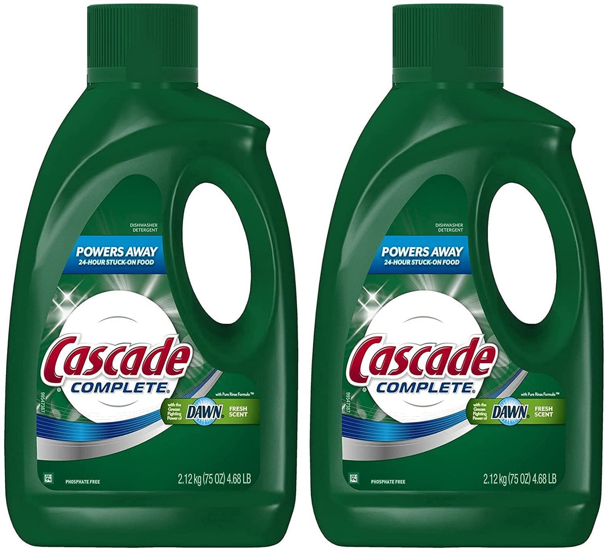 Cascade Complete Dishwasher Detergent Liquid Gel, Dish Detergent, Dishwasher Soap, Citrus, 75oz