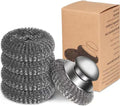 5Pcs Steel Wool Scrubber for Pots Pans Heavy Duty Cleaner-Stainless Steel
