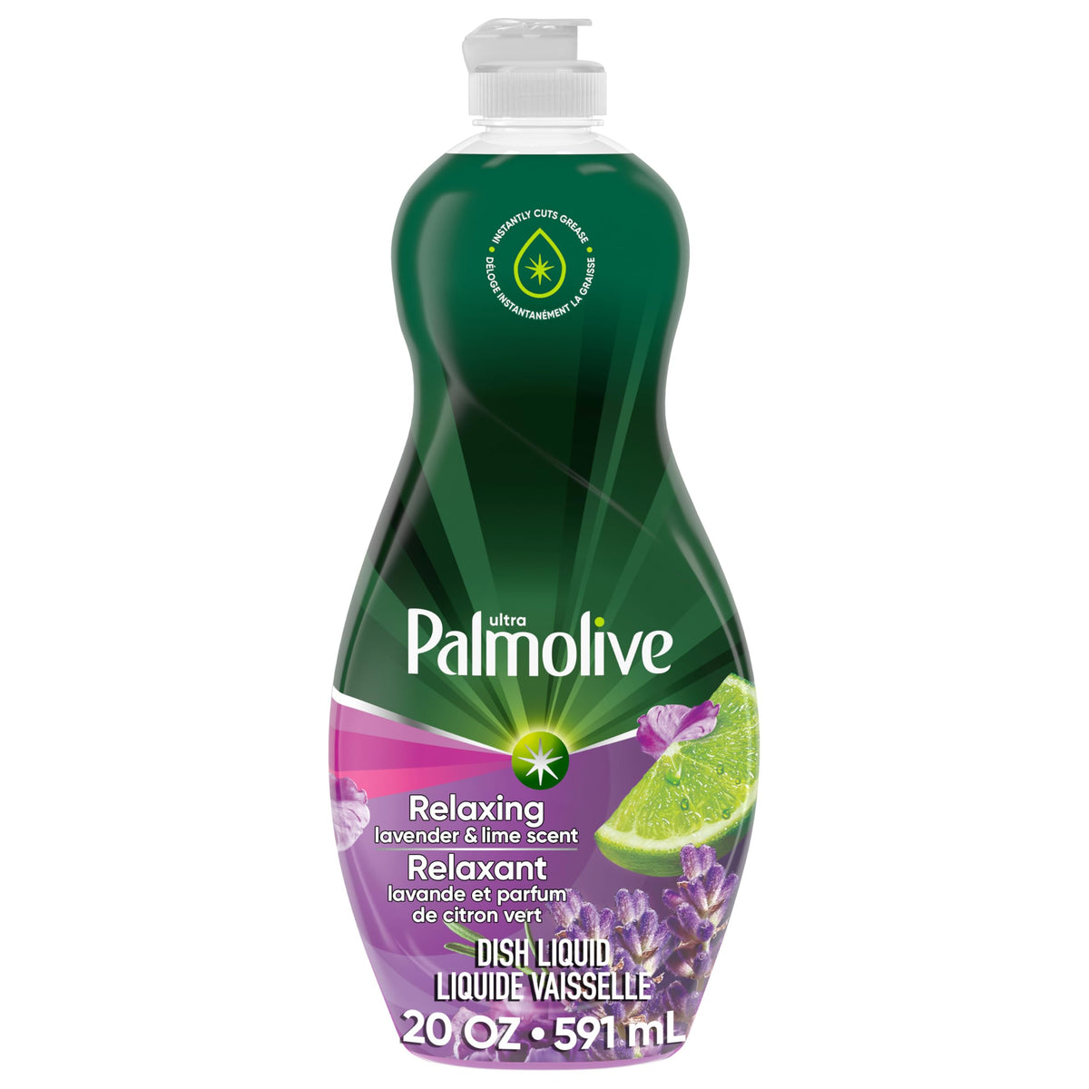 Palmolive Ultra Oxy Liquid Dish Soap, Deep Grease Cutting, No Soaking Needed, Powerful on Plastics, Dishwashing Liquid, 32.5 fl oz