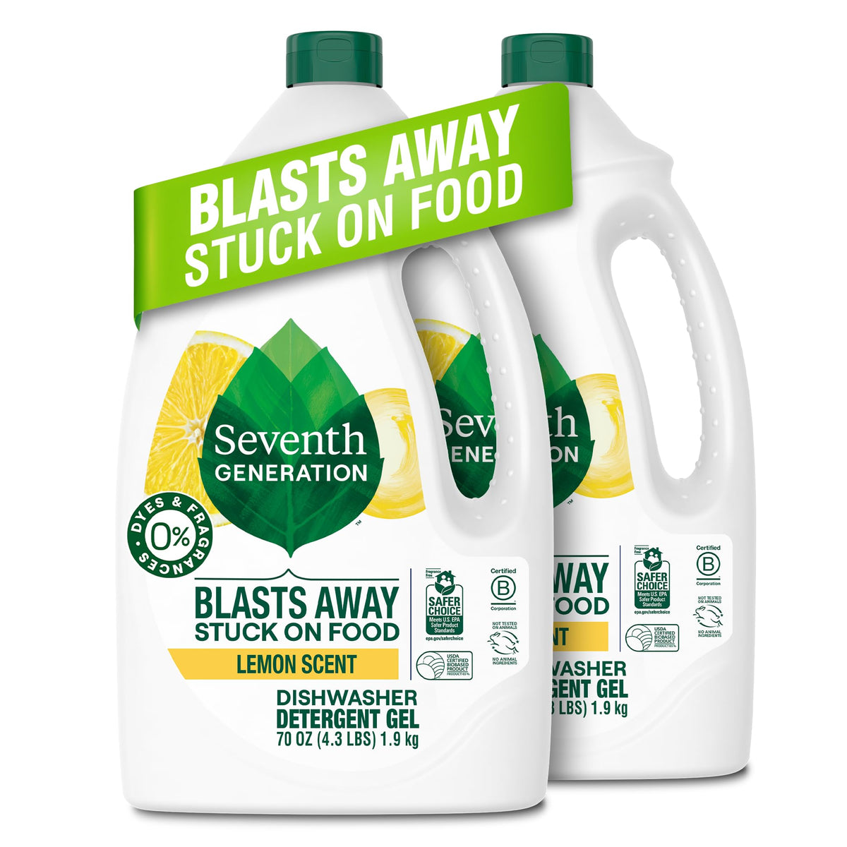 Seventh Generation Dishwasher Detergent Gel Free & Clear Dish Detergent Liquid Soap 42 Oz Pack Of 6