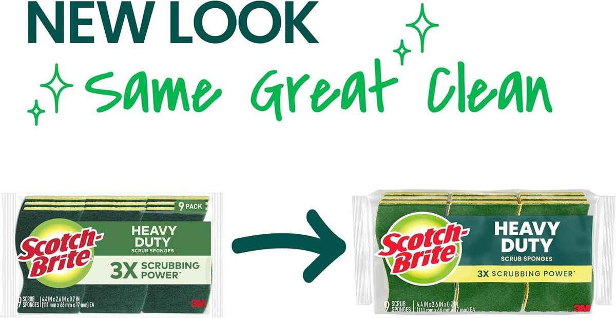 Scotch-Brite Heavy Duty Scrub Sponge, 9 Pack