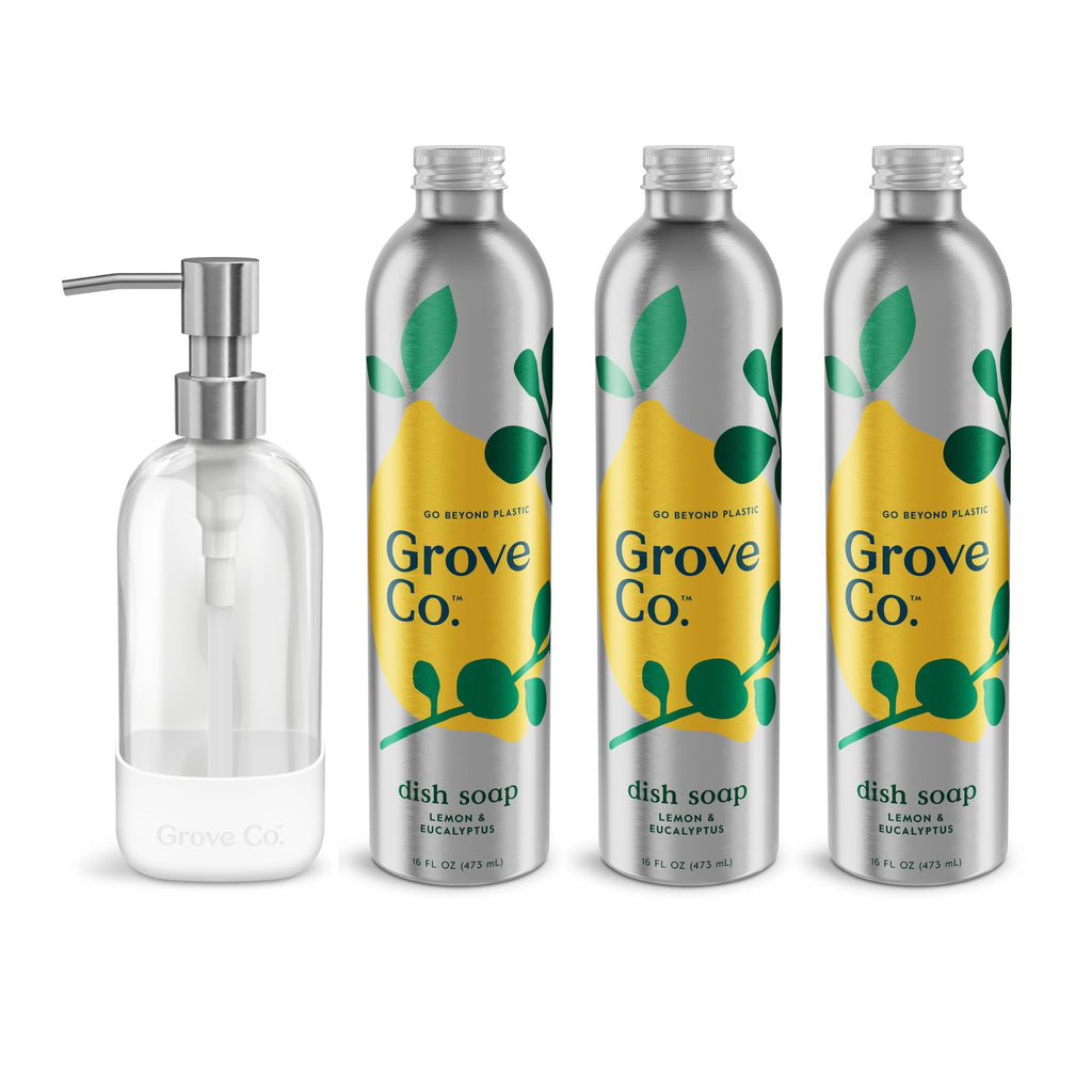 Grove Co. Dish Soap, 3 x 16 fl oz Refills, Orange & Rosemary