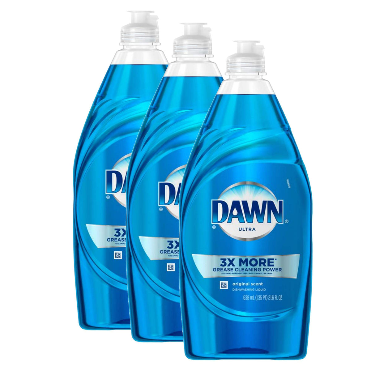 Dawn Ultra Original Dish Soap Refill Jug Large Size Blue Liquid Dishwashing Detergent, Powerful Soap for Grease, 51.5oz (Pack of 2)