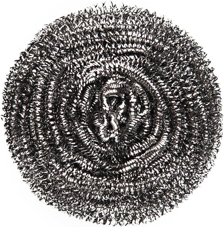 KTOJOY 12 Pcs Stainless Steel Wool Scrubber, Steel Wool Soap Pads, Steel Wool Scrubber forKitchens, Bathroom Cleaning Dishes Pans Pots Ovens Grills