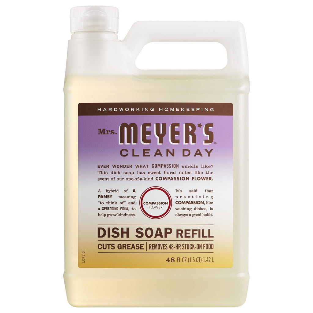 MRS. MEYER'S CLEAN DAY Liquid Dish Soap Refill, Basil, 48 fl. oz