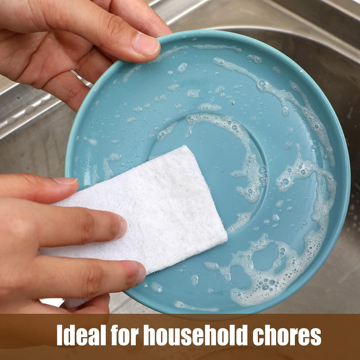 Hoolerry White Scrub Pads Non Scratch Multi Surface,6 X 9 Inch,White