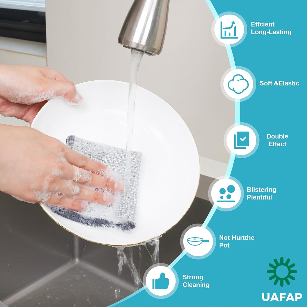 12pcs Upgrade 3-Layer Non-Scratch Steel Wool Dish Rags for Washing Dishes