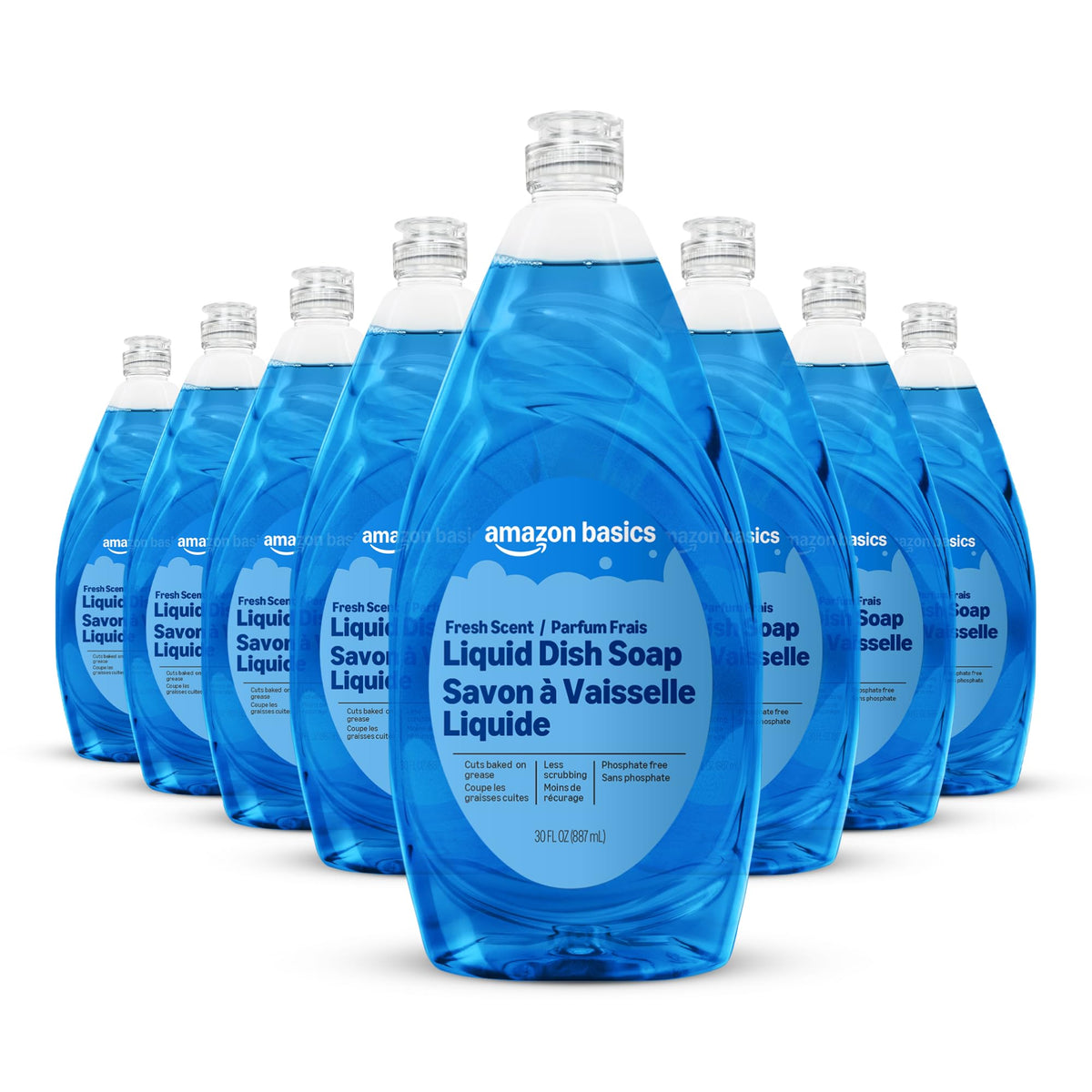Amazon Basics Dish Soap, Fresh Scent, 30 fl oz, Pack of 4, Packaging May Vary