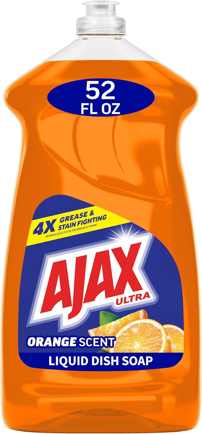 Ajax Ultra Liquid Dish Soap, Triple Action, Orange Scent, 52 fl oz