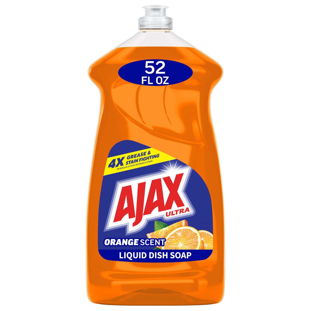 Ajax Ultra Liquid Dish Soap, Triple Action, Orange Scent, 90 fl oz