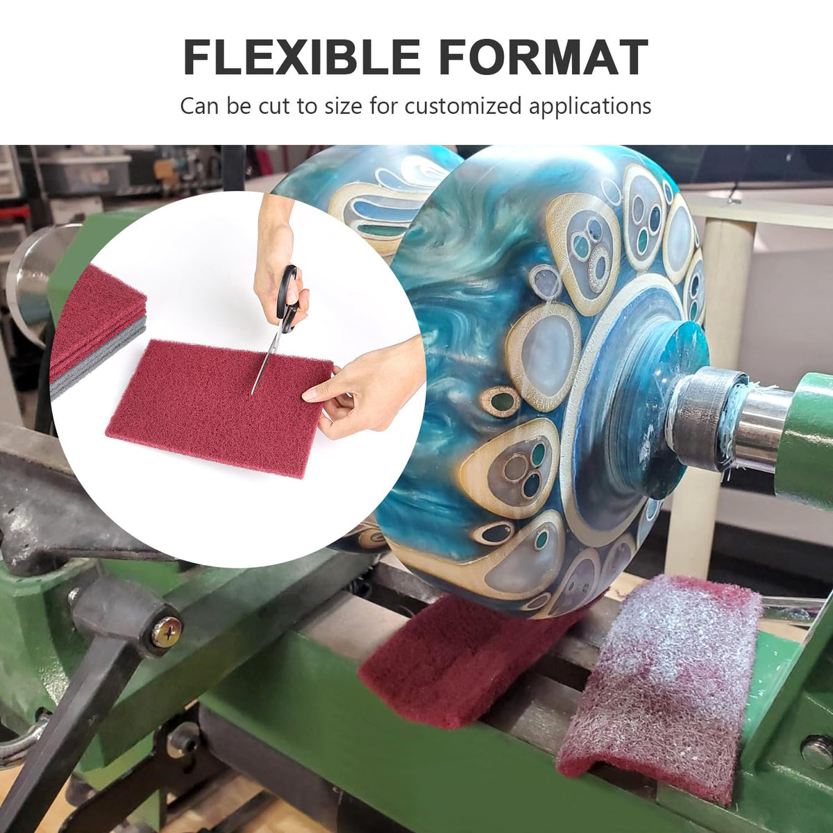 6"x9" Scuff Pads 8 Pack - 4 Maroon 320 & 4 Gray 800 Grit for Paint Prep, Auto Body & Woodworking, Non-Woven, Reusable Wet or Dry, Resists Clogging & Tearing