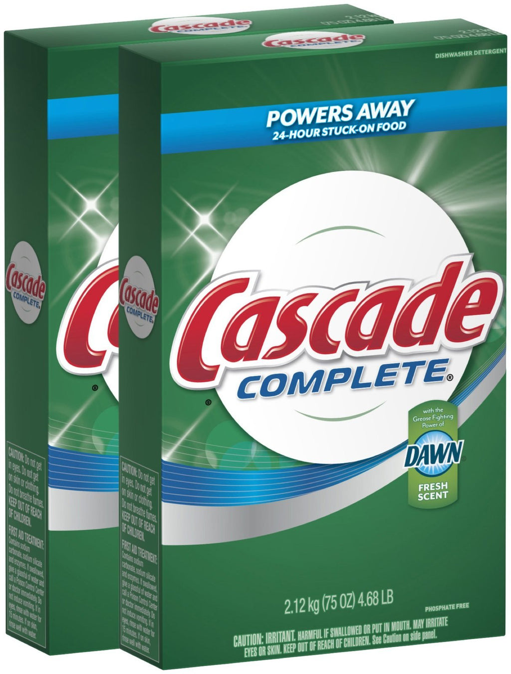 Cascade Complete Powder Dishwasher Detergent, Fresh Scent, 75 oz, White