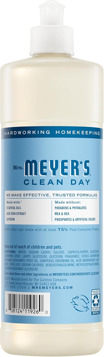 MRS. MEYER'S CLEAN DAY Liquid Dish Soap, Rain Water, 16 fl. oz