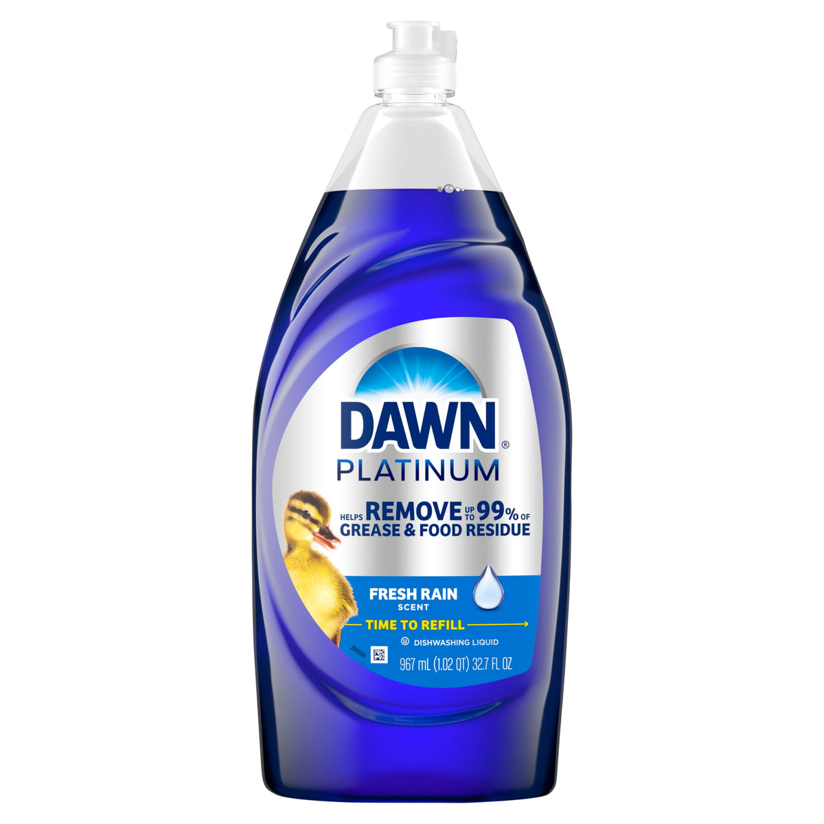 Dawn Platinum Dish Soap, Fresh Rain Scent Liquid Dishwashing Detergent, Powerful Dawn Dish Soap for Tough Grease Removal, 13 oz