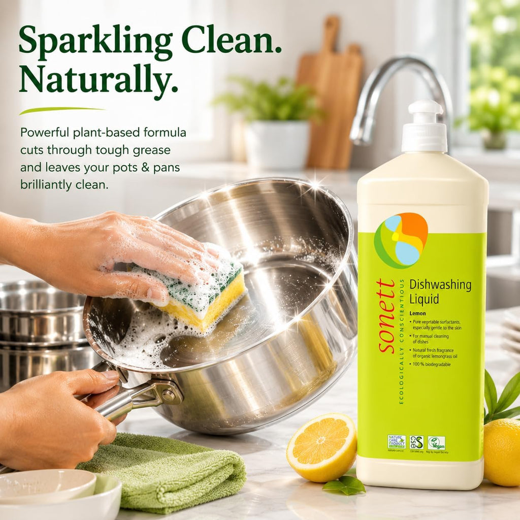 Sonett Organic Dishwashing Liquid Organic 100% Biodegradable Lemon, 34 Fl.Oz (1 Count)