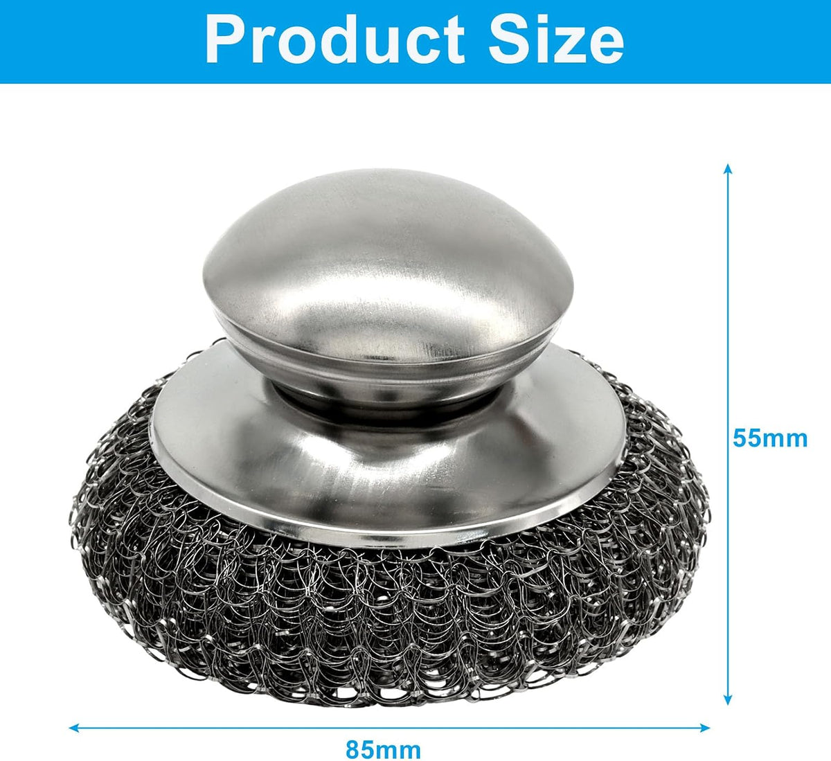 Steel Wool Scrubber with Replacement Wire Pads Set