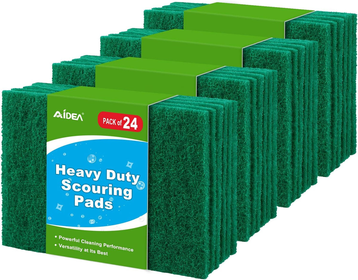AIDEA Heavy Duty Scouring Pads 24PK, Brillo Pads Cleaning Pads, 5.5in*3.5in