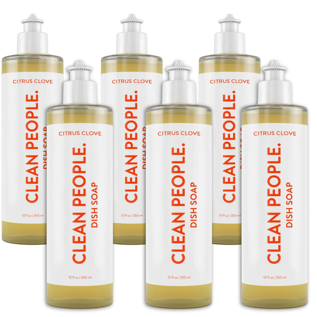 THE CLEAN PEOPLE Liquid Dish Soap - Clean, Simple Ingredients - Extra Scrubbing Power (Lemon Verbena Scent) 12 fl. oz (6 Pack)