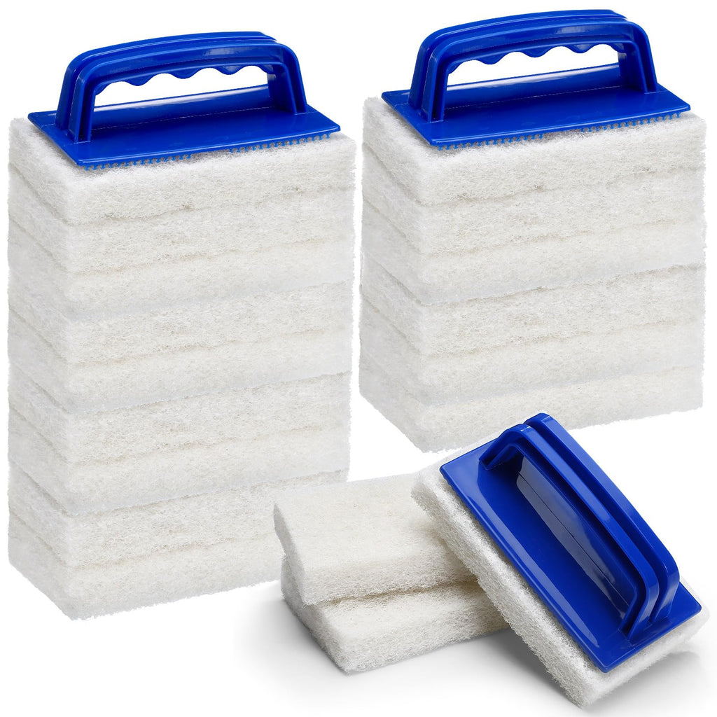 Maxdot 18 Pcs Handled Bath Scrubber Sponge Scrub Pad with Handle Cleaning