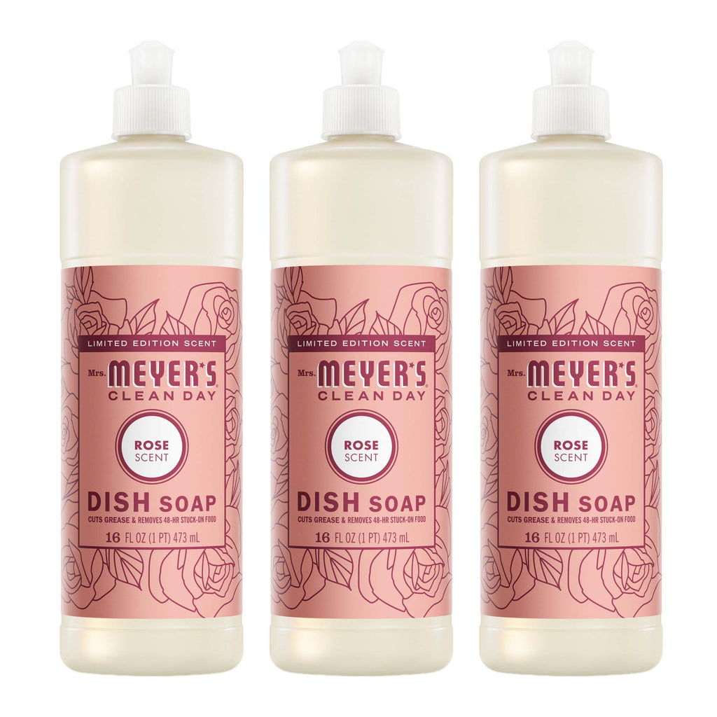MRS. MEYER'S CLEAN DAY Liquid Dish Soap, Basil, 16 fl oz, 3 Pack
