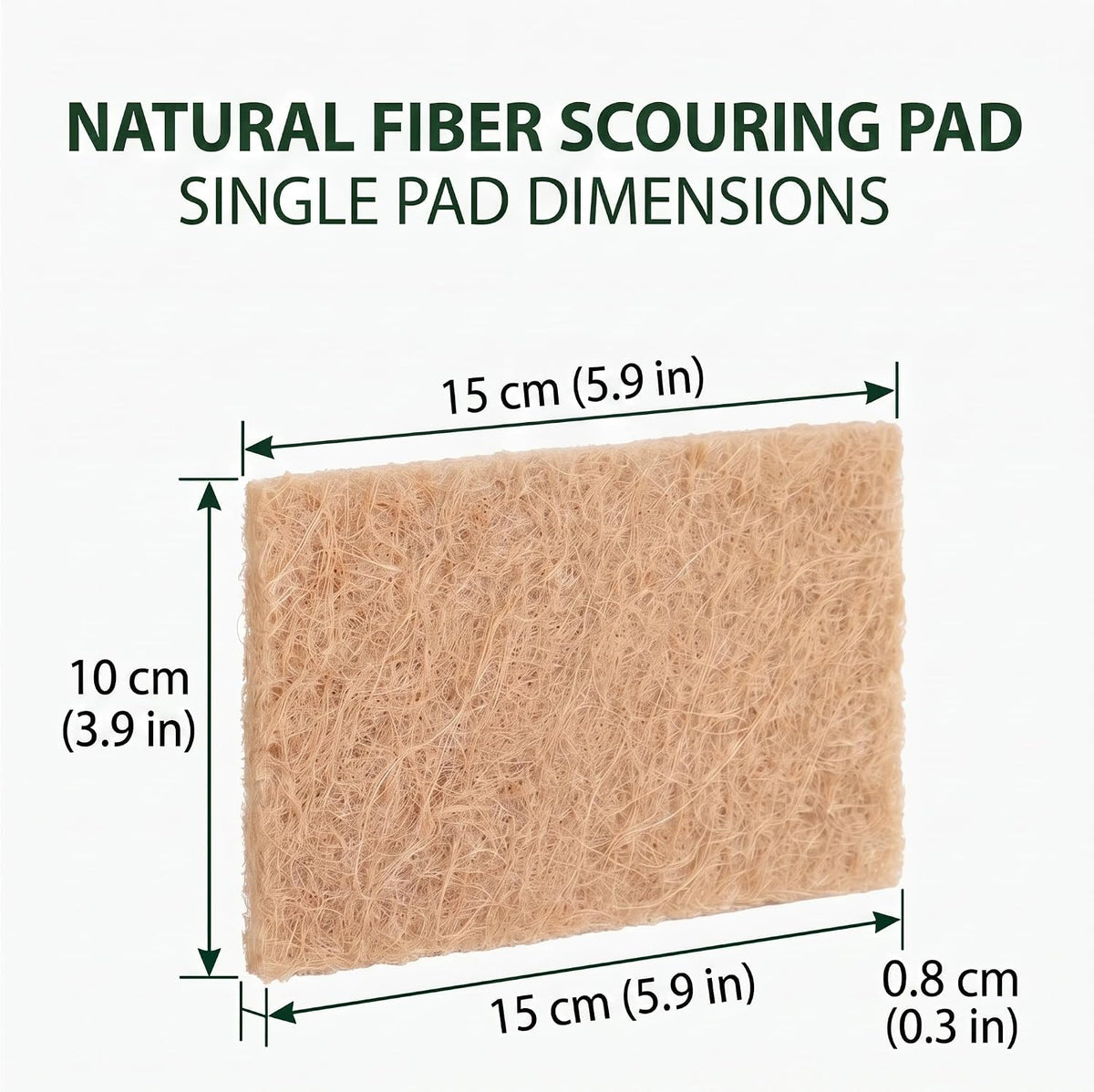 32 Pack Natural Scouring Pads, Coconut Husk Non Scratch Dish Scrubbing Pads